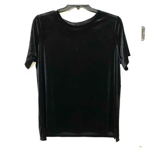 Lovely velvet short sleeved black top size XL